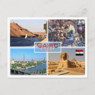 Cartão Postal EG Cairo - Rio Nilo - Khan el Khalili -