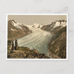 Cartão Postal Eggishorn, Grand Aletsch Glacier, com Jungfrau, M