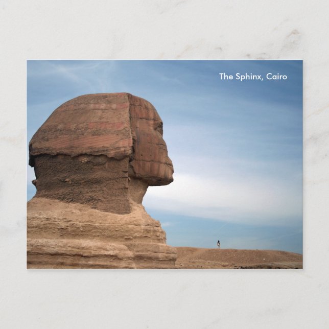 Cartão Postal Egipto 055, a esfinge, o Cairo (Frente)