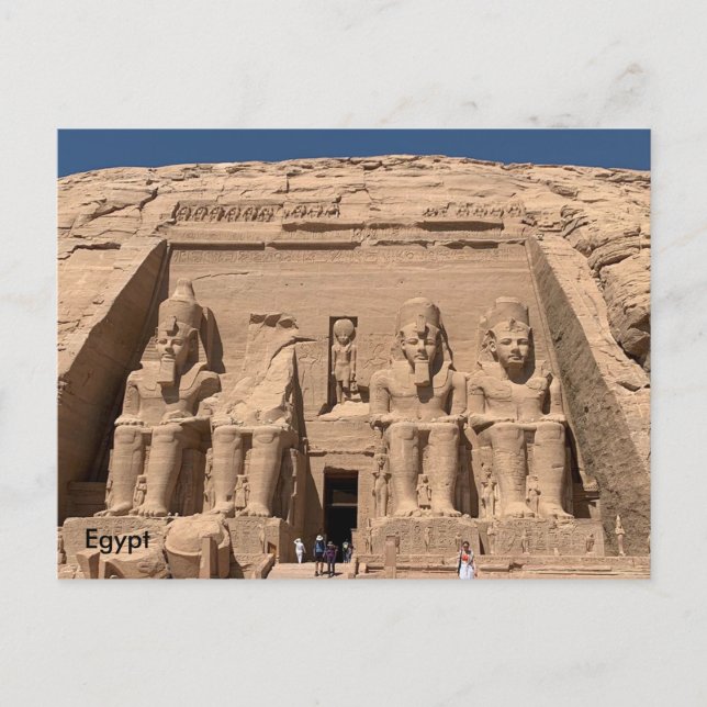 Cartão Postal Egipto, o grande templo de Ramses II, Abu Simbel (Frente)