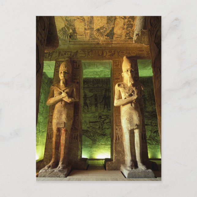 Cartão Postal Egito, Abu Simbel, Estátua de Ramsés II, (Frente)