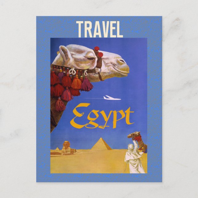 Cartão Postal Egito Antigo Camelo Pirâmide Deserto Viagem (Frente)