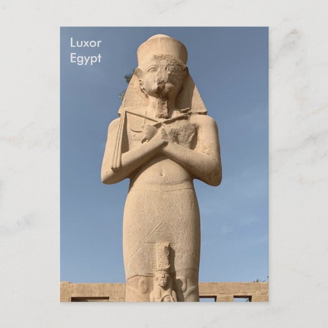 Cartão Postal Egito, Estátua de Ramsés II no Templo de Karnak, L (Frente)