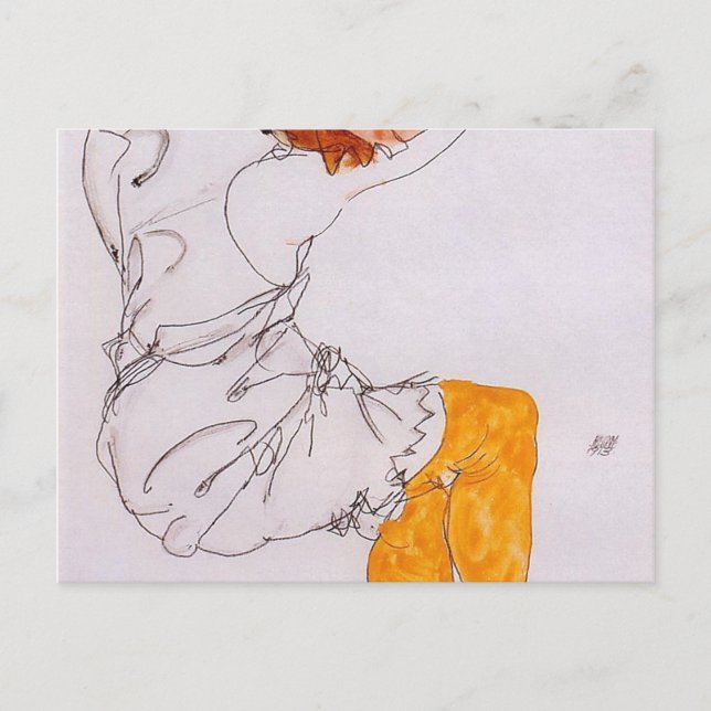 Cartão Postal Egon Schiele - A Garota Dormindo 1913 (Frente)