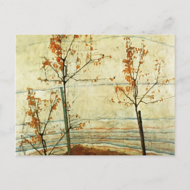 Cartão Postal Egon Schiele - Árvores do outono (Frente)
