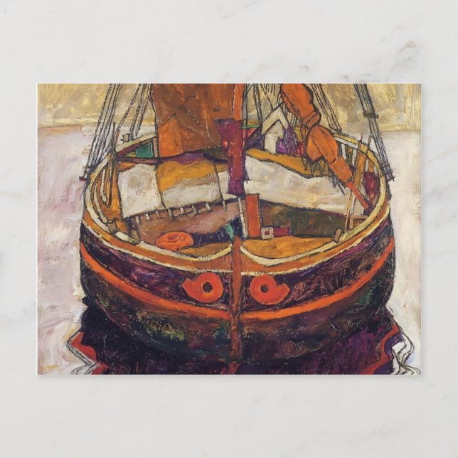 Cartão Postal Egon Schiele - Barco de Pesca Trieste (Frente)