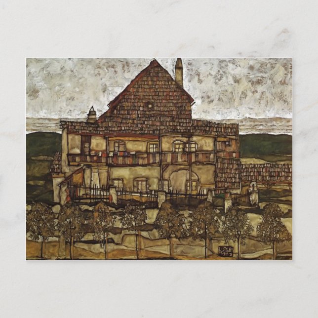 Cartão Postal Egon Schiele - Casa com Sombras (Frente)