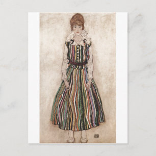 Cartão Postal Egon Schiele - Edith Schiele em vestiário estilha