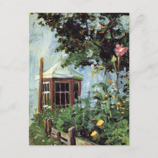 Cartão Postal Egon Schiele-House com uma janela de baía no Jardi