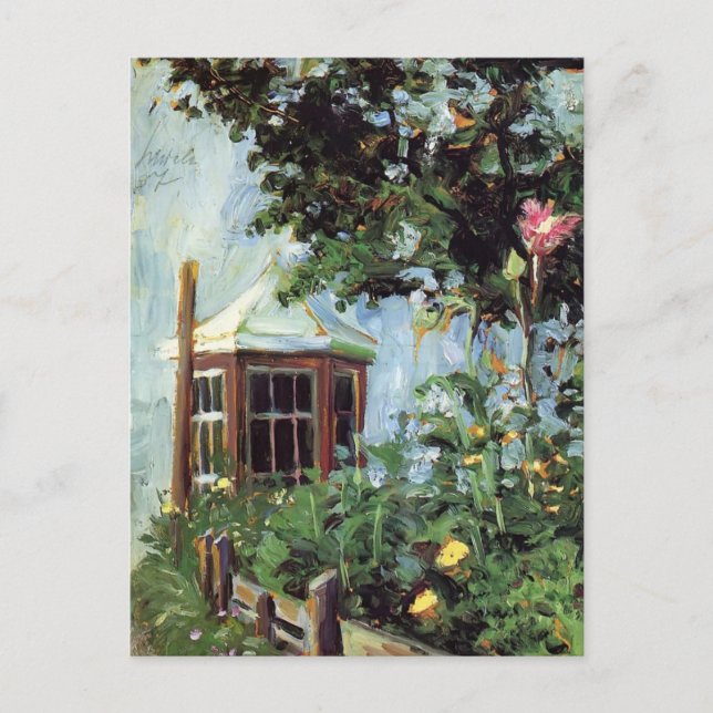 Cartão Postal Egon Schiele-House com uma janela de baía no Jardi (Frente)
