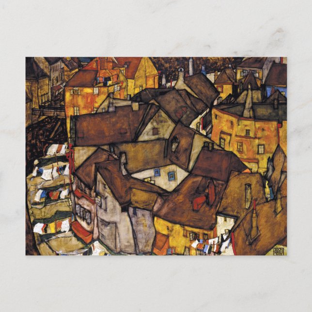 Cartão Postal Egon Schiele Krumau Crescent das Casas (Frente)
