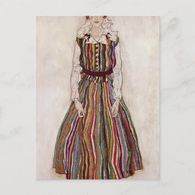 Cartão Postal Egon Schiele - Retrato de Edith Schiele (Frente)
