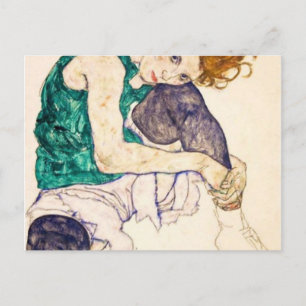 Cartão Postal Egon Schiele Sentada Mulher