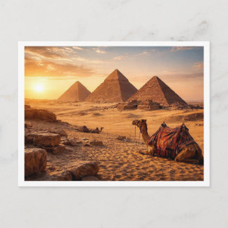Cartão Postal Egypt. Giza Pyramid Complex. Postcard