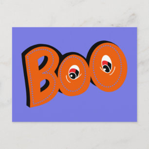 Cartão Postal Ei Boo Eu Te Assustei Tipografia Desenho Arte