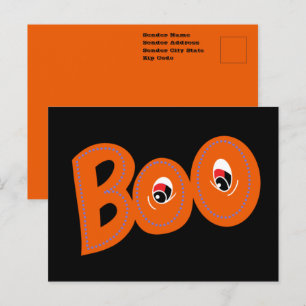 Cartão Postal Ei Boo Eu Te Assustei Tipografia Desenho Arte