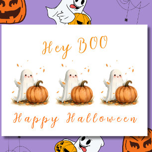 Cartão Postal Ei Fantasma Abóbora Halloween