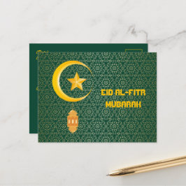 Cartão Postal Eid al Fitr Mubarak Ramadan Kareem Moon Star