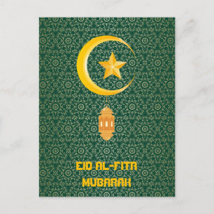 Cartão Postal Eid al Fitr Mubarak Ramadan Kareem Moon Star