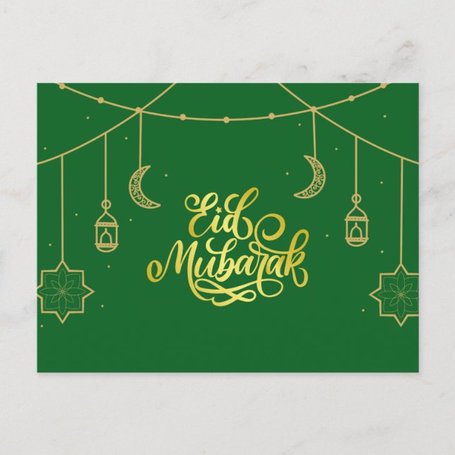 Cartão Postal Eid Card "Eid Mubarak" (Frente)