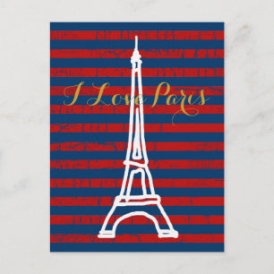 Cartão Postal Eiffel, listras e amor