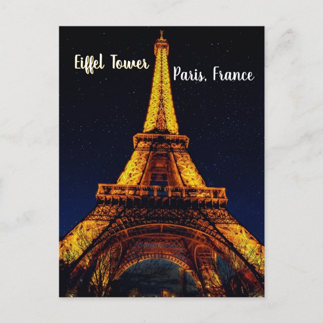 Cartão Postal Eiffel Tower at Night – Paris (Frente)