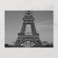 Eiffel Tower, Paris França, Cartão-postal preto e