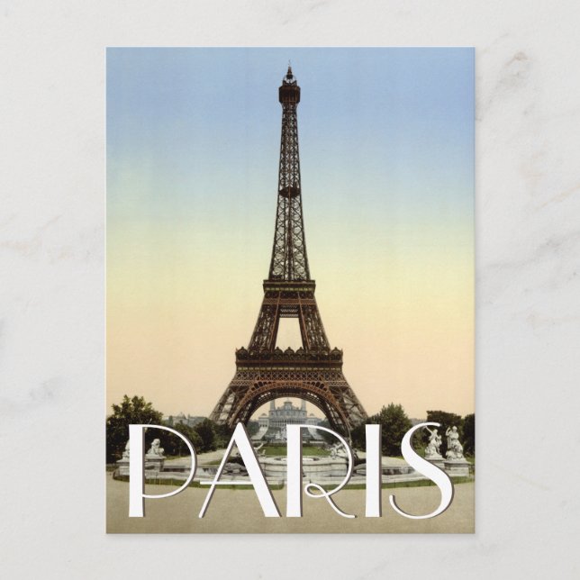 Cartão Postal Eiffel Tower, Paris, França Texto Personalizado (Frente)