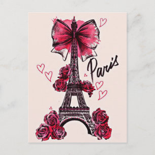 Cartão Postal Eiffel Tower Vintage francês