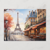 Eiffel Tower Watercolor Paris França Viagem Art