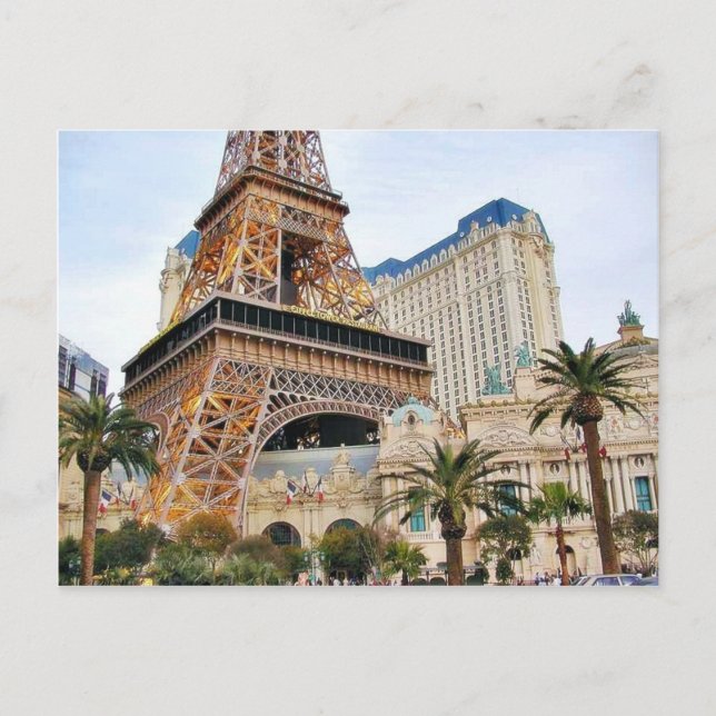 Cartão Postal Eiffel Towers Las Vegas Paris (Frente)