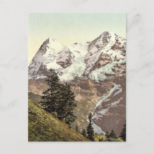 Cartão Postal Eiger e Monch, Bernese Oberland, Suiça vin