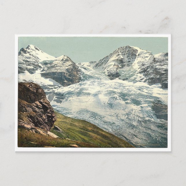 Cartão Postal Eiger Glacier, Bernese Oberland, Suiça vinta (Frente)