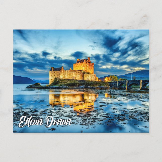 Cartão Postal Eilean Donan Castle, Highlands, Scotland (Frente)