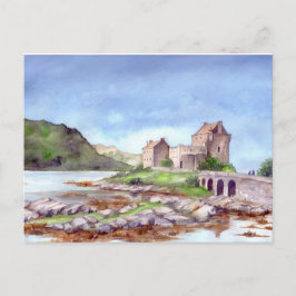 Cartão Postal Eilean Donan Castle Watercolor Painting