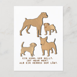 Cartão Postal Ein Hund der bellt ist mehr wert Hundeliebe Spruch