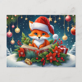 Cartão Postal Ein kleiner Fuchs als Weihnachtsmann verkleidet 3a