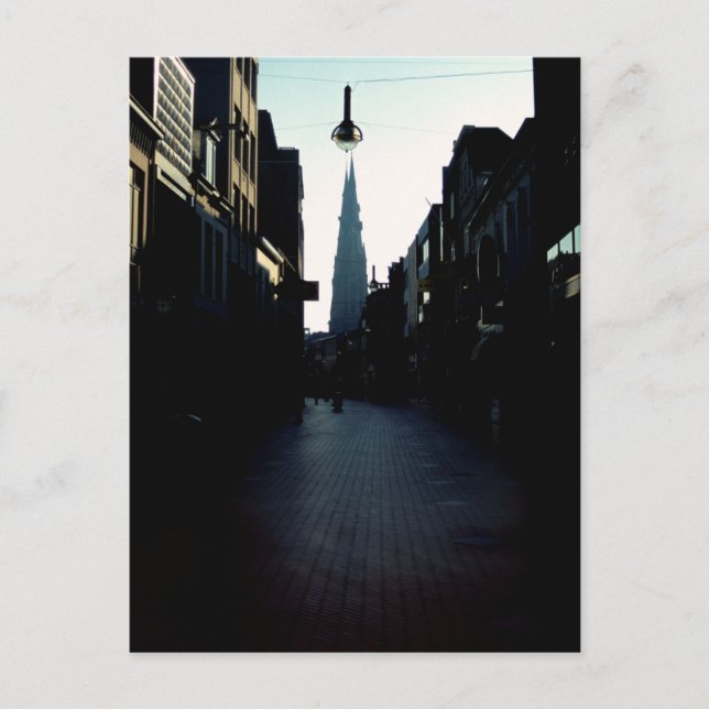 Cartão Postal Eindhoven street & Catharinakerk, Países Baixos (Frente)