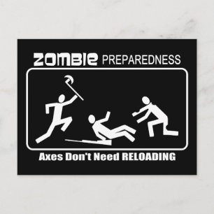 Cartão Postal Eixos de preparação de zombie recarregando Design 