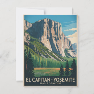 Cartão Postal El Capitan Yosemite Viagens vintage