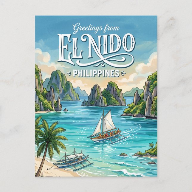 Cartão Postal El Nido Filipinas (Frente)