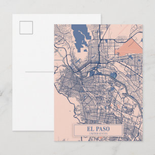 Cartão Postal El Paso Estados Unidos Mapa da Cidade Ventilada Vi