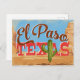 Cartão Postal El Paso Postcard Texas Cartoon Desert Vintage (Frente/Verso)