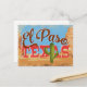 Cartão Postal El Paso Postcard Texas Cartoon Desert Vintage (Frente/Verso In Situ)