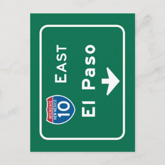 Cartão Postal El Paso, TX Road Sign