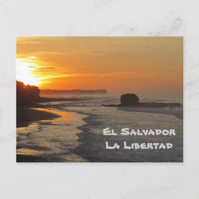 Cartão Postal El Salvador, La Libertad, nascer do sol El Sunzal (Frente)