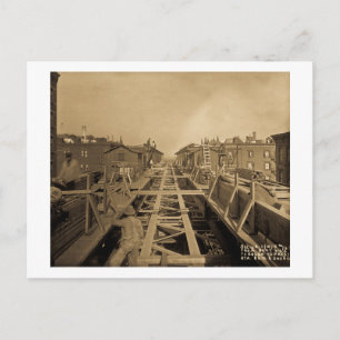 Cartão Postal El Track e Construção de Estação Segunda Ave &