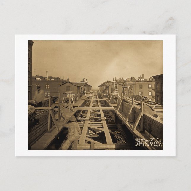 Cartão Postal El Track e Construção de Estação Segunda Ave & 86t (Frente)