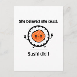 Cartão Postal Ela Acreditava que Conseguia Sushi Fez - Piadas de