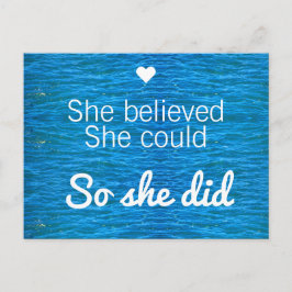 Cartão Postal Ela Acreditava Que Podia Fazê-Lo Citar O Oceano Az